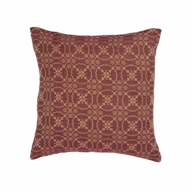 Barn Red Tan Marshfield Jacquard Pillow Cover PC106017 - The Fox Decor